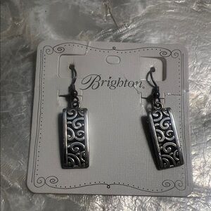 Brighton Silver Swirl Drop Earrings - Blackened Accents